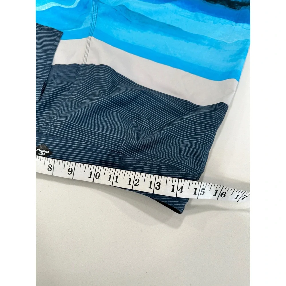 O'Neill Men's Board Shorts Size 28 Blue Striped‎ Beach Swim Trunks